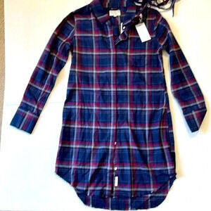 The blue shirt shop prince and mott  flannel shirt dress size small NWT